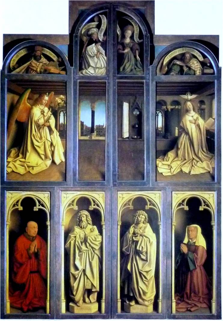 《ゲントの祭壇画・外面》1432年